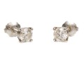 14k White Gold Diamond Solitaire Stud Earrings, App. 0.50 TCW