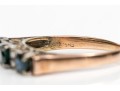 14k Gold Striking Vintage Sapphire And Diamond Band Ring, Size 8.75