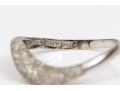 14k White Gold Contemporary Sandblasted Wave Style Band Ring, Size 7