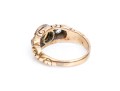 14K Gold Beautiful Antique Cats Eye Chrysoberyl And Diamond Ring, App. 0.17 TCW, Size 6.5,