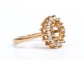 14k Yellow Gold 9x7 Oval Moissanite Halo Semi Mount Ring, Size 6.5