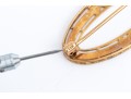 14k Yellow Gold Pretty Vintage Oval Chased And Floral Motif Brooch