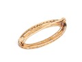 14k Yellow Gold Pretty Vintage Oval Chased And Floral Motif Brooch