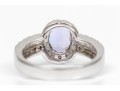 14k White Gold Lovely Oval Tanzanite And Diamond Halo Ring, Size 7