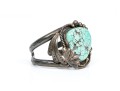 Dee Morris Sterling Rope And Fan Edged Turquoise Southwestern Style Cuff Bracelet