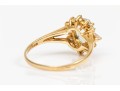 14k Yellow Gold Lovely Oval Aquamarine And Diamond Halo Ring, Size 6.75