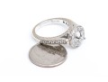 18k White Gold Beautiful Chased Diamond Set Halo Semi Mount, App. 0.24 TCW, Size 5.25