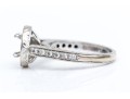 18k White Gold Beautiful Chased Diamond Set Halo Semi Mount, App. 0.24 TCW, Size 5.25