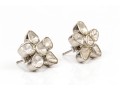 Sterling Silver Beautiful Macle Cut Diamond Flower Motif Earrings