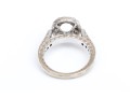 18k White Gold Beautiful Chased Diamond Set Halo Semi Mount, App. 0.24 TCW, Size 5.25