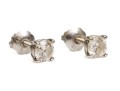 14k White Gold Diamond Solitaire Stud Earrings, App. 0.50 TCW
