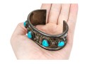 Sterling Silver Chunky Southwestern Motif Cuff Bracelet