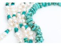 Pair Of Turquoise And Howlite And Turquoise, Howlite And Cultured Freshwater Pearl Necklaces