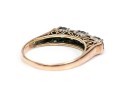 14k Gold Striking Vintage Sapphire And Diamond Band Ring, Size 8.75