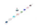 Sterling Silver Fun Multi Color Synthetic Cats Eye Bracelet And Complementary Pendant