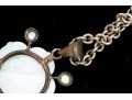 Sterling Silver Lovely Mother-of-pearl Flower Pendant, On Chunky Curb Chain