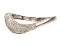 14k White Gold Contemporary Sandblasted Wave Style Band Ring, Size 7