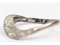 14k White Gold Contemporary Sandblasted Wave Style Band Ring, Size 7