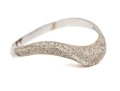 14k White Gold Contemporary Sandblasted Wave Style Band Ring, Size 7