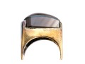 Sterling Silver Vermeil Contemporary Fantasy Cut Smoky Quartz Ring, Size 5