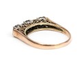 14k Gold Striking Vintage Sapphire And Diamond Band Ring, Size 8.75