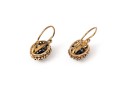 14k Yellow Gold Striking Vintage Blue And White Sapphire Halo Earrings