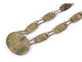 Vintage Black Wood And Gold Plated Impactful Chunky Opera Length Necklace