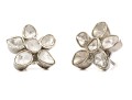 Sterling Silver Beautiful Macle Cut Diamond Flower Motif Earrings