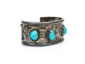 Sterling Silver Chunky Southwestern Motif Cuff Bracelet