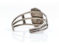 Sterling Silver And Feather Edged Turquoise Southwestern Style Cuff Bracelet