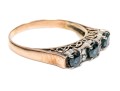14k Gold Striking Vintage Sapphire And Diamond Band Ring, Size 8.75