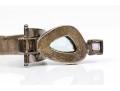 Sterling Spectacular Chunky Contemporary Free Form Blue Topaz And Amethyst Bangle Bracelet