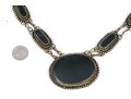 Vintage Black Wood And Gold Plated Impactful Chunky Opera Length Necklace