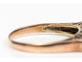 14k Gold Striking Vintage Sapphire And Diamond Band Ring, Size 8.75