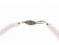 Striking Graduated Pink Rose Quartz Necklace With Brutalist Heart Pendant