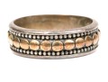John Hardy Sterling And 18k Beautiful Dot Motif Band Ring, Size 8 (see Sizing Note)