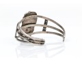 Sterling Silver And Feather Edged Turquoise Southwestern Style Cuff Bracelet
