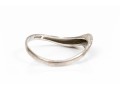 14k White Gold Contemporary Sandblasted Wave Style Band Ring, Size 7