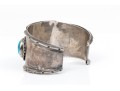 Sterling Silver Three Stone, Rope Edged Southwestern Style Cuff Bracelet