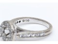 18k White Gold Beautiful Chased Diamond Set Halo Semi Mount, App. 0.24 TCW, Size 5.25