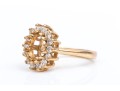 14k Yellow Gold 9x7 Oval Moissanite Halo Semi Mount Ring, Size 6.5