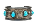Sterling Silver Chunky Southwestern Motif Cuff Bracelet