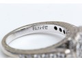 18k White Gold Beautiful Chased Diamond Set Halo Semi Mount, App. 0.24 TCW, Size 5.25