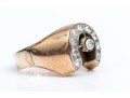 10K Yellow Gold And Diamond Lucky Horseshoe Ring, App. 0.62 TCW, Size 12.75