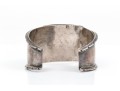 Sterling Silver Three Stone, Rope Edged Southwestern Style Cuff Bracelet