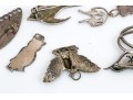 Sterling Silver And 800 Silver Collection Of Assorted Bird Motif Jewelry Pieces