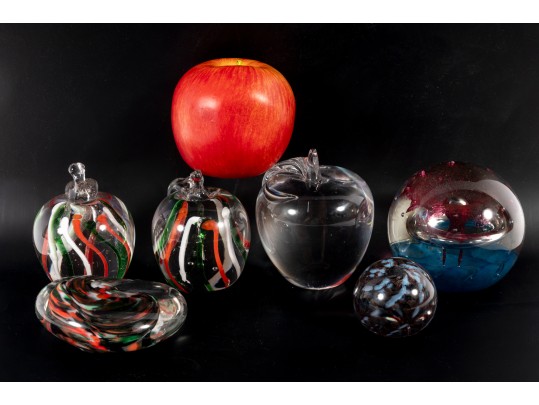 Six Art Glass Paperwights