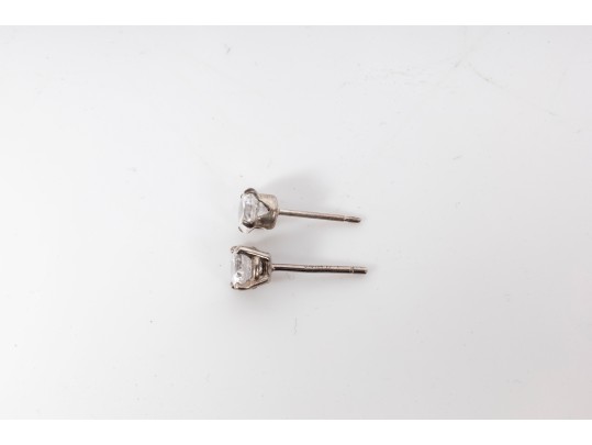 Sterling Silver And Glass Earrings