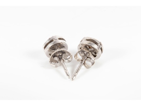 14k White Gold Diamond Stud Earrings