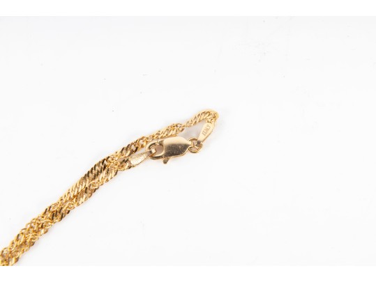 14k Yellow Gold Tanzanite And Diamond Pendant Necklace